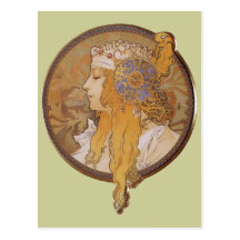 Tête bizantine de ~ d'Alphonse Mucha : La blonde Carte Postale
