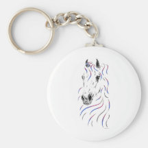 Tête de cheval Arabe colorée Porte-clé