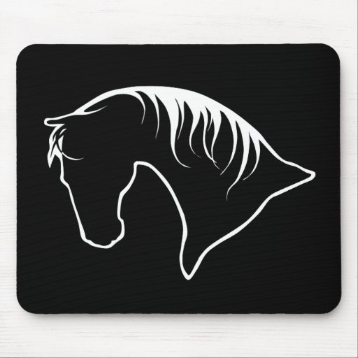 Tête de cheval Siloquette MOUSEPAD Tapis De Souris