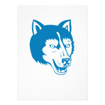 Tête de chien sauvage de loup rétro faire-parts