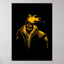 Tête de citrouille posters