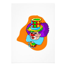 Tête de clown de clochard faire-parts