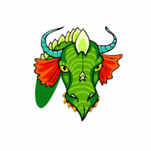 Tête de dragon avec horns.png photo sculpture