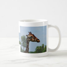Tête de girafe contre l'image de photographie de c tasse à café