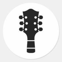 Tête de guitare autocollant rond