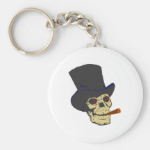 Tête de mort crâne cigare skull cigar porte-clef