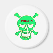 Tête de mort crâne poison skull poison aimants
