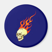 Tête de mort crâne skull flammes flames magnets