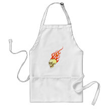 Tête de mort crâne skull flammes flames tabliers