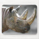 Tête de rhinocéros, affiche grise d'arrière - plan tapis de souris