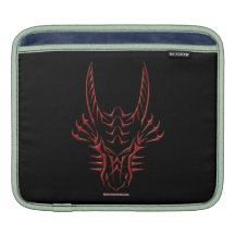 Tête rouge tribale de dragon poches pour iPad