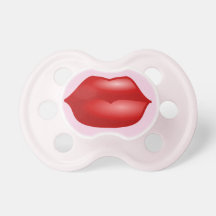 Tétine drôle de bébé de fille de baiser rouge de r