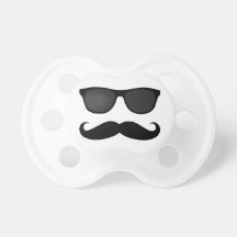 TÉTINE NOIRE DRÔLE DE MOUSTACHE ET DE LUNETTES DE 