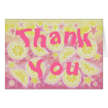 Texte avant de limonade de carte rose de "Merci"
