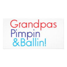 Texte bleu rouge de grand-papa qui indique le gran modèle pour photocarte