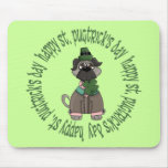 Texte de cercle de jour de St Pugtrick heureux Tapis De Souris