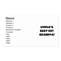 Texte noir ou blanc de grand-papa du Meilleur-est  Cartes De Visite Personnelles