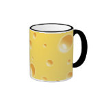 Texture jaune de fromage suisse tasse à café