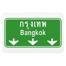 ⚠ thaïlandais de panneau routier de ⚠ de Bangkok e Magnets En Rectangle