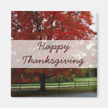 Thanksgiving d'arbre d'automne magnets pour réfrigérateur