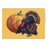 Thanksgiving de cru de la Turquie et du citrouille Carte