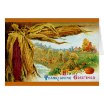 Thanksgiving de cru de maïs et de citrouilles carte
