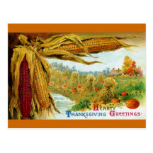 Thanksgiving de cru de maïs et de citrouilles cartes postales