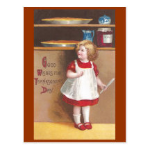 Thanksgiving de cru de tartes de fille et de citro cartes postales