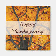 Thanksgiving de l'arbre V2 d'automne Aimant Pour Réfrigérateur