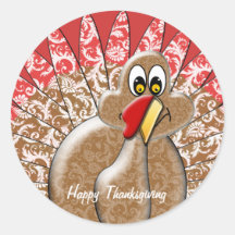 Thanksgiving drôle Turquie de bande dessinée Adhésifs