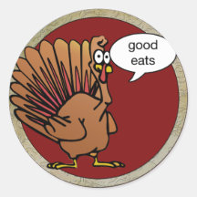 Thanksgiving drôle Turquie de bande dessinée Autocollant