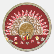 Thanksgiving mignon Turquie de bande dessinée Autocollant