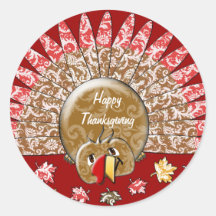 Thanksgiving mignon Turquie de bande dessinée Autocollants