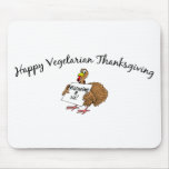 Thanksgiving végétarien heureux tapis de souris