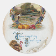 Thanksgiving vintage Turquie de carte postale Autocollant