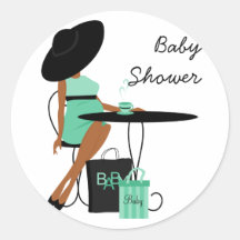 Thé de bébé autocollants ronds
