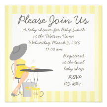 Thé de bébé invitations personnalisées