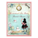 Thé nuptiale de douche d'Alice et de flamant rose Invitations Personnalisées