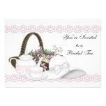 Thé nuptiale rose invitations personnalisées