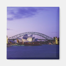 Théatre de l'opéra de Sydney et port, nouveau sud  Aimants Pour Réfrigérateur