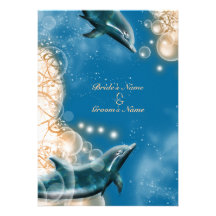 Thème de plage - partie élégante de dauphin de mar invitations personnalisables