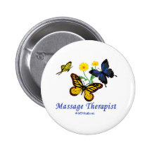Thérapeute de massage de papillon badges avec agrafe