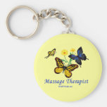 Thérapeute de massage de papillon porte-clés