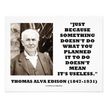 Thomas Edison ne veut pas dire sa citation inutile Invitations Personnalisées