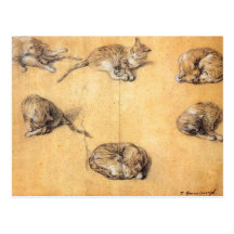 Thomas Gainsborough. Six études d'un chat Carte Postale