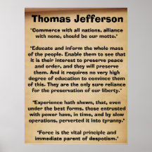 Thomas Jefferson cite l'affiche