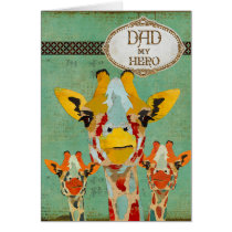 Three Peeking Giraffes  Father's Day Card cartes