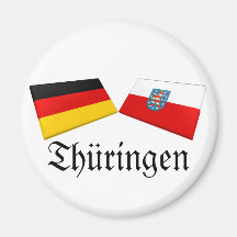 Thueringen, tuiles de drapeau de l'Allemagne Aimants Pour Réfrigérateur