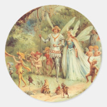 Thumbelina vintage et prince Wedding dans la forêt Adhésifs