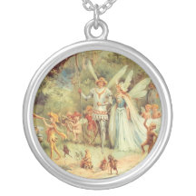 Thumbelina vintage et prince Wedding dans la forêt Collier